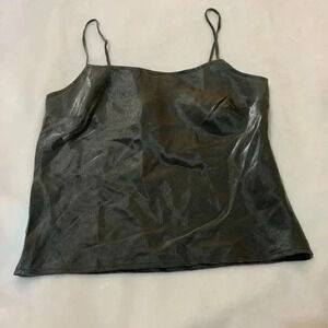 A Byer California Women's Sleeveless Shimmer Metallic GraySilver Top Party SizeM